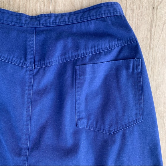 Vintage Skirt navy blue Donnkenny A-line midi skirt Pleating Pockets 30in Waist - Picture 10 of 16